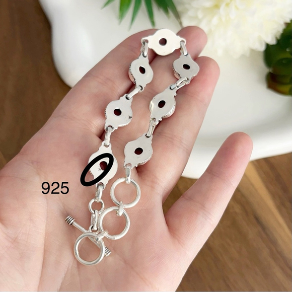 Jewelry Set Ocean Jasper & Coral Pendant Coral Bracelet Handmade New Red 925 - Picture 7 of 8